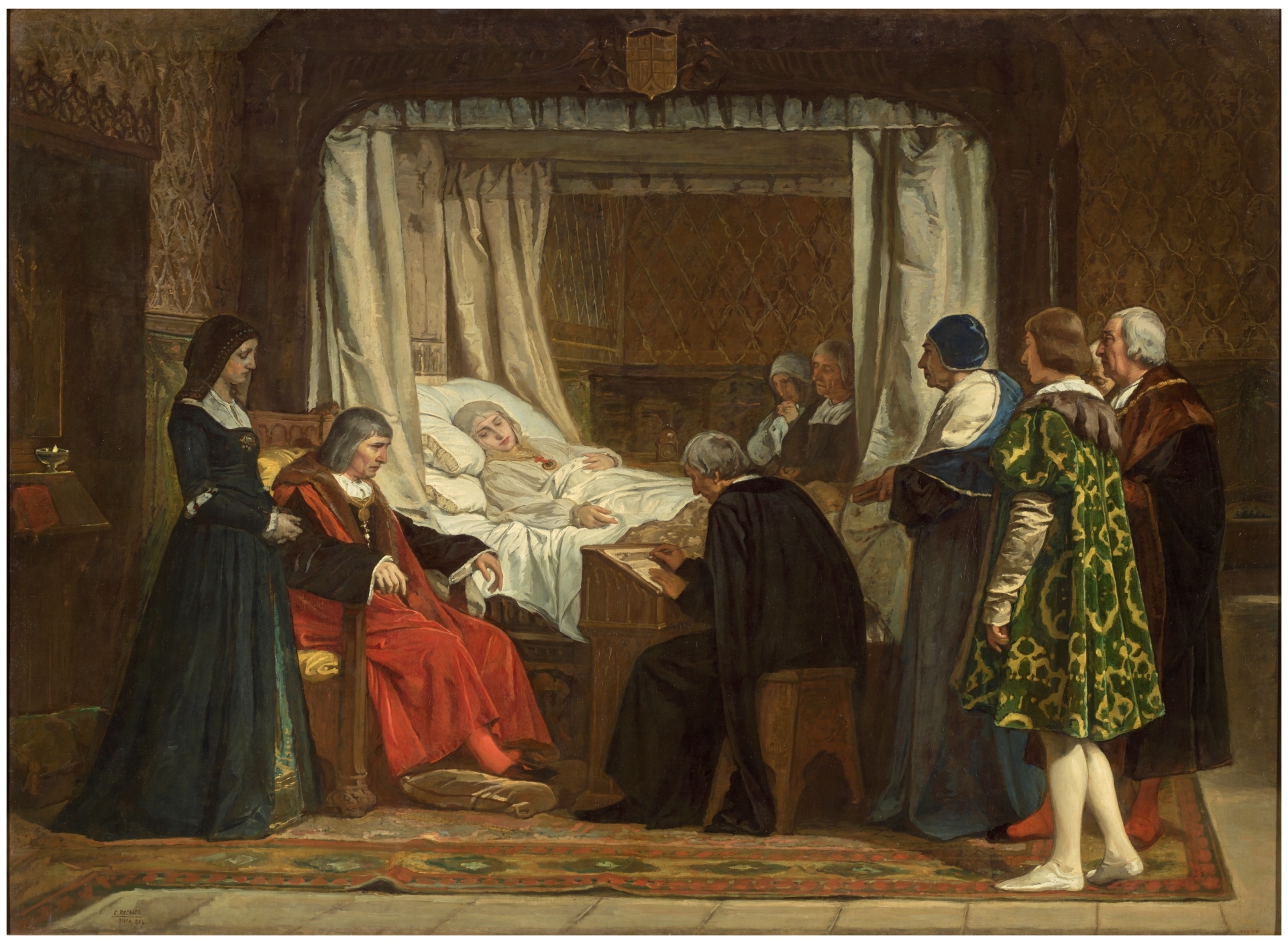 Foto del cuadro "Doña Isabel la Católica dictando su testamento" por el pintor Eduardo Rosales