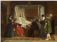 Foto del cuadro "Doña Isabel la Católica dictando su testamento" pintado por Eduardo Rosales