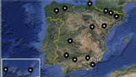 Mapa de España con la localización de los geoparques