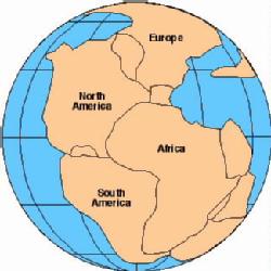 Esta imagen se refiere a Pangea dando a lugar el argumento topográfico donde todos los continentes encajan