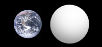 Imagen que muestra la comparación del tamaño entre la Tierra y el planeta superhabitable kepler-69c